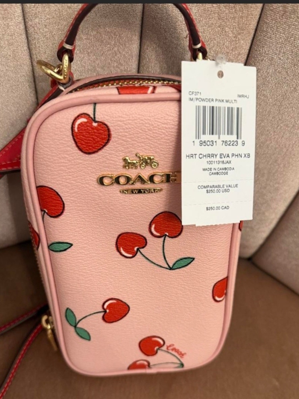 COACH Powder Pink Cherry Crossbody Bag